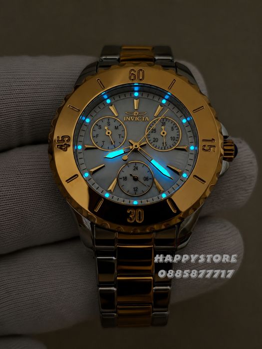 INVICTA Mother of pearl silver/gold white dial 38 mm, Инвикта нов дамски часовник