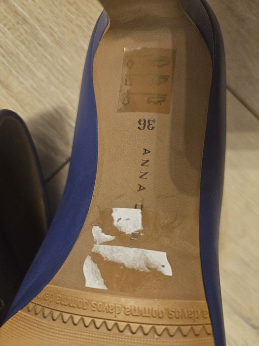 Pantofi piele 36, mov-indigo