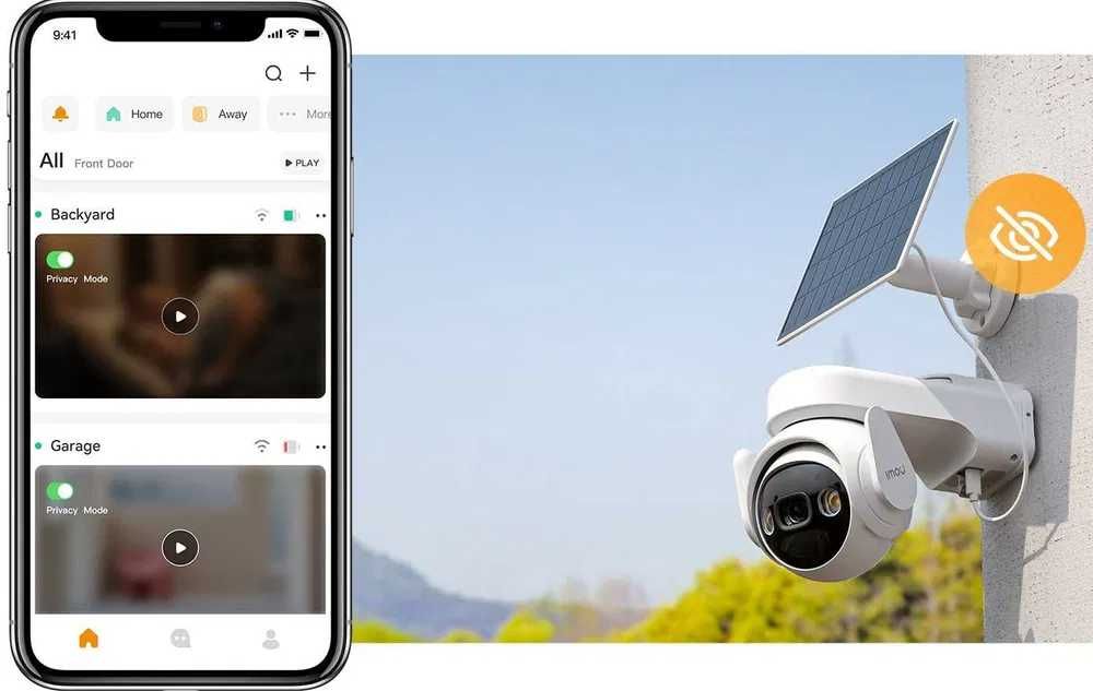 Безжична въртяща WIFI камера със соларен панел и батерия IMOU