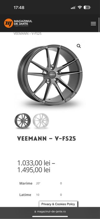 Vand  jante VEEMANN r20