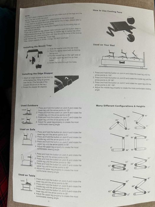 Поставка за лаптоп с регулируема височина, USB, охлаждаща