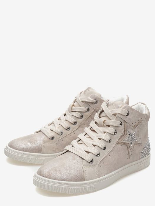 Кеды бежевые со звездами