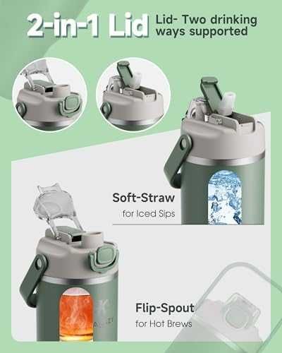 Нова Метална термо бутилка 1L със сламка 1L неръждаема стомана вакуумна изолация