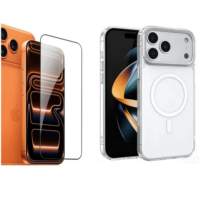 Husa Metalic Anti Soc + Folie Sticla - Iphone 17 PRO/17 PRO MAX