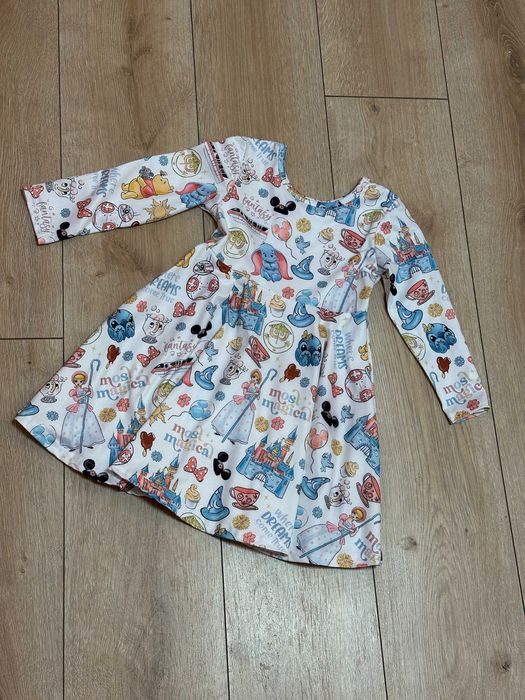 Рокли с наситени цветове - Коледен принт, Disney анимации, размер 3-4г