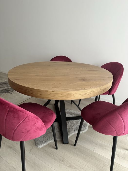 Masă dining lemn masiv extensibilă 120 cm >> 160 cm – modernă, stare impecabilă