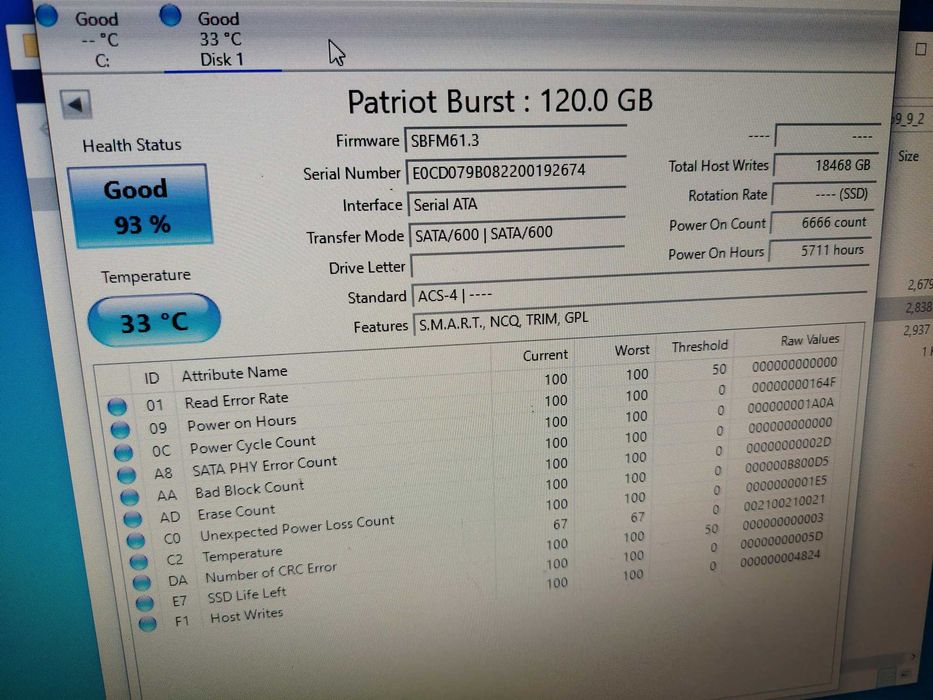 SSD 120GB Patriot Burst ELITE