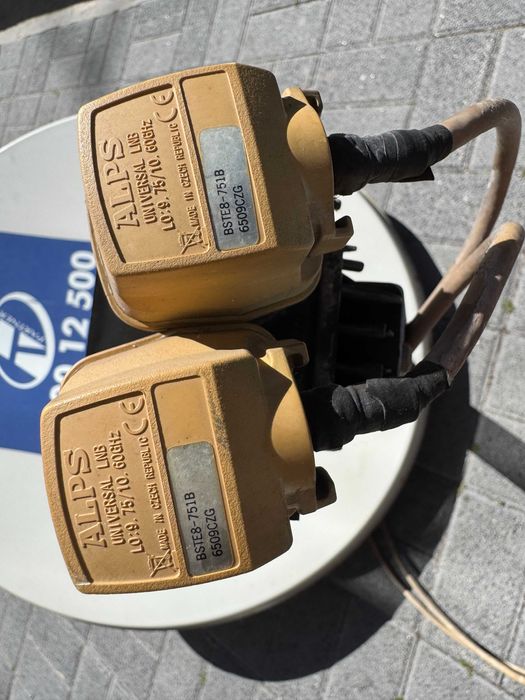 Сателитна чиния 85см с 2х LNB конвертора ALPS BSTE8-751B 9.75 - 10.60 GHz; 1х LNB око за сателитна чиния