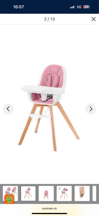 Scaun de masa 2 in 1 pentru bebelusi KINDERKRAFT