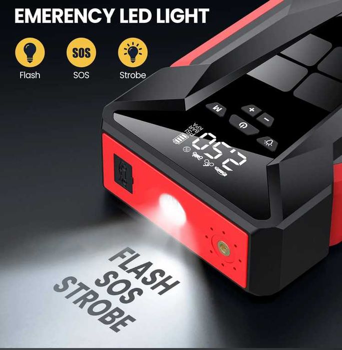 Starter / Robot Auto Pornire Masina 4 in 1 28000 mAh / Compresor AER