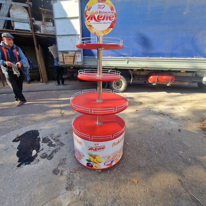 Рекламный стенд для продукции/ Reklama uchun stend.