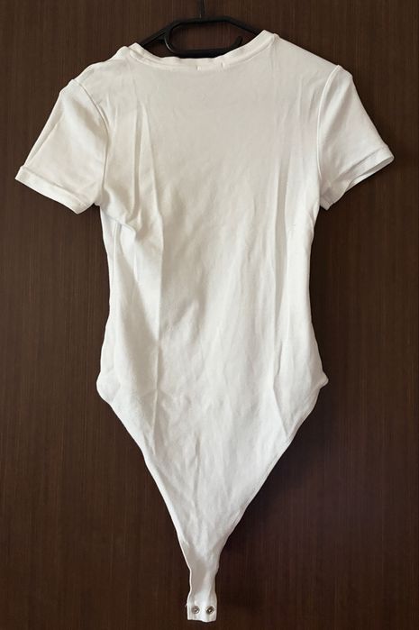 Body alb dama maneca scurta