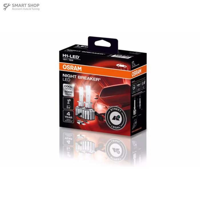 OSRAM NIGHT BREAKER H1 LED 64150DWNB-2HFB Set 2 Becuri Auto Omologare