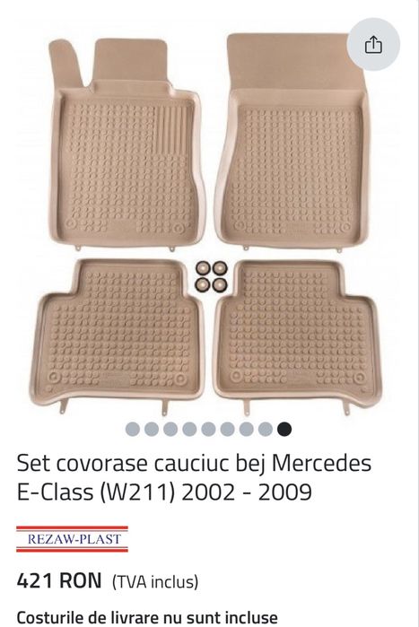 Covoraș cauciuc Mercedes E-class w211 2002-2009