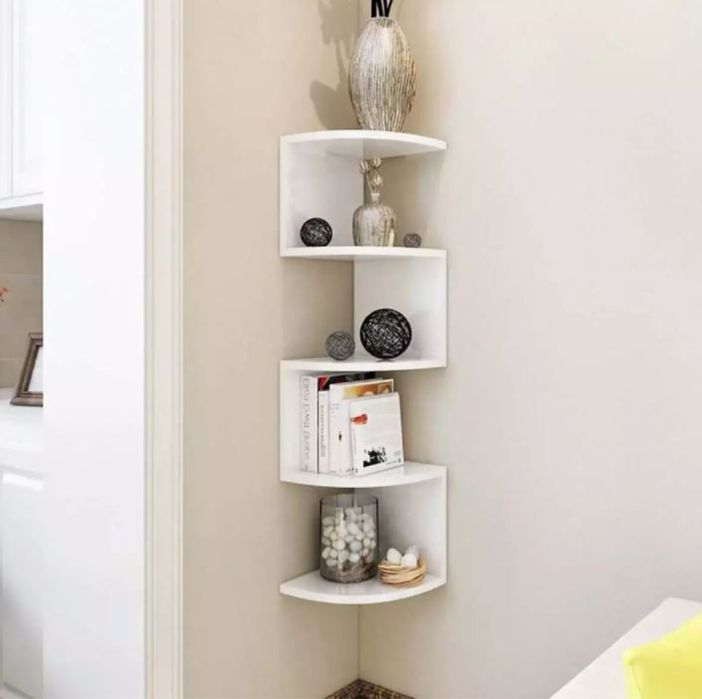 Ъглова етажерка за съхранение с 5 рафта