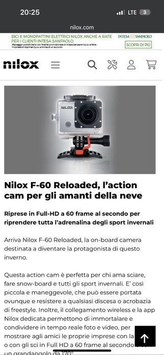 GoPro camera Nilox-F60 итальянский бренд.