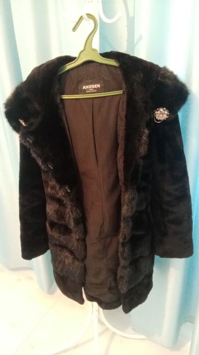 Шуба мутон с норкой