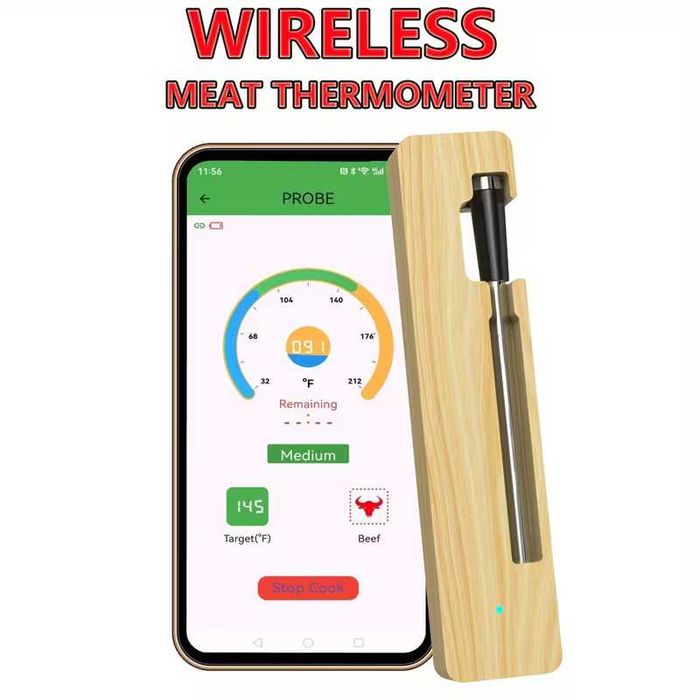 Безжичен термометър за месо - разстояние до 100 метра