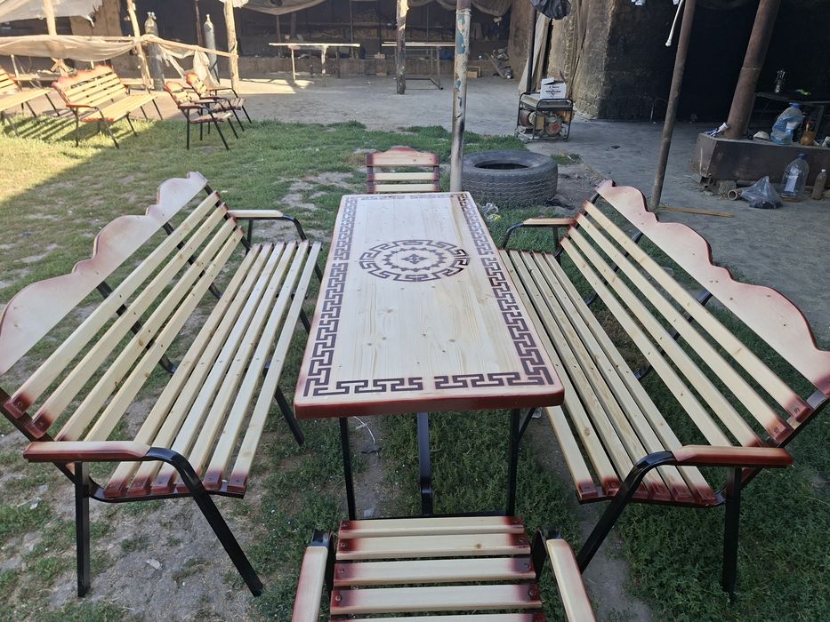 Dachni stol va stul.2×80.170×70.Zakaz olamiz.