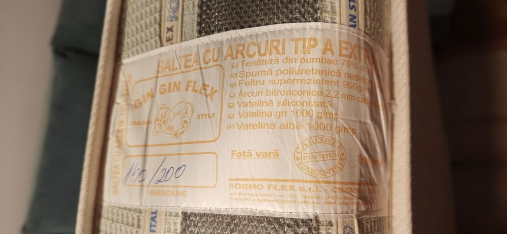 Saltea de pat Gin Gin Flex, cu arcuri