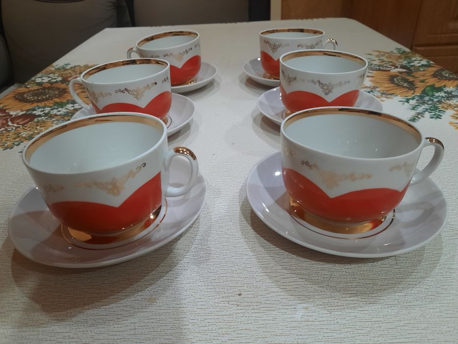 Абсолютно новые чайные пары. Дружковский фарфоровый завод.  Вместимост