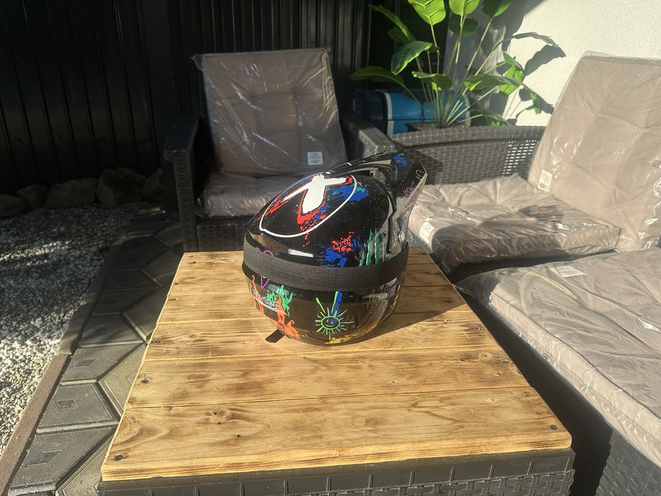 Set Cască Cross Blaze FX cu Mănuși, Ochelari, Cagulă și Suport de Perete pentru Motociclete, Dirt Bike, Enduro, Atv, Mărime L - Flytec™