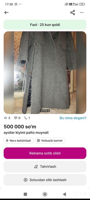 Ayollar paltosi moynaly