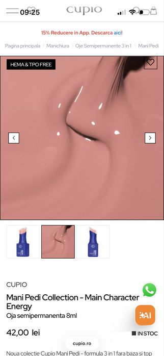 Vand 2 oje semipermanente cupio mani pedi