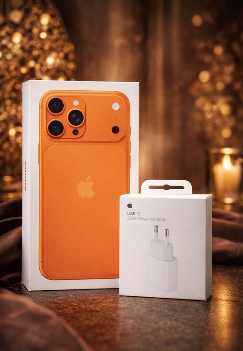 НОВО!!! Apple iPhone 17 Pro Max, 256GB, 5G, Cosmic Orange + адаптер