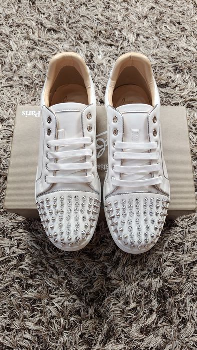 Adidași Christina Louboutin Spike Albi
