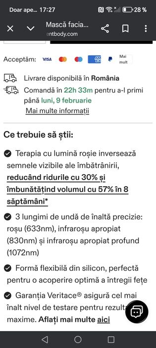 Mască cu Led pentru riduri