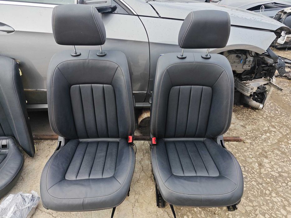 ТОП! Кожен салон с БЯЛ шев и подгрев Mercedes W218 Седалки Н410