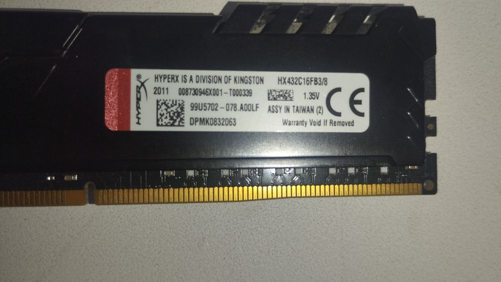 HyperX Fury Black 8GB DDR4 3200MHz