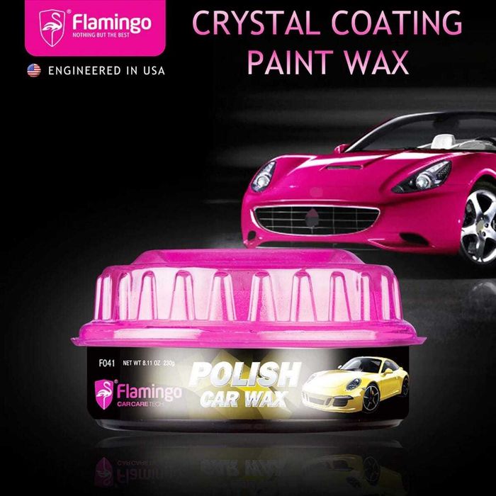 Восъчна полир паста FLAMINGО Polish Car Wax+ гъба 230 гр.