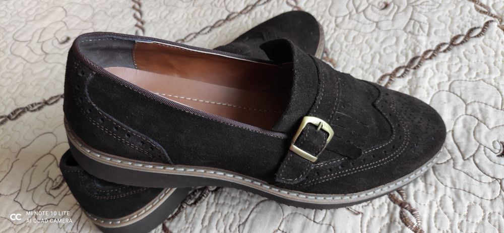 Мъжки мокасинки естествен велур