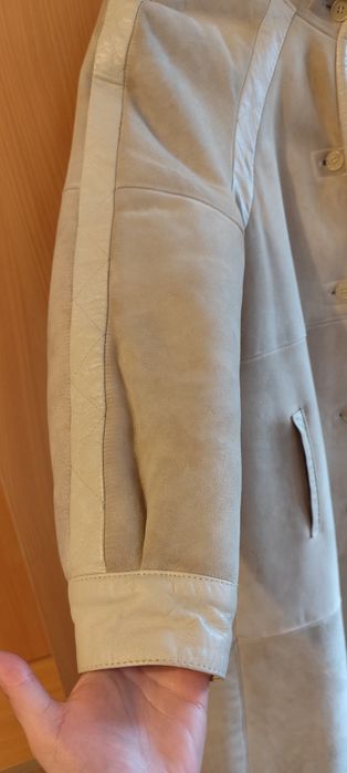 Palton din piele si blana de miel