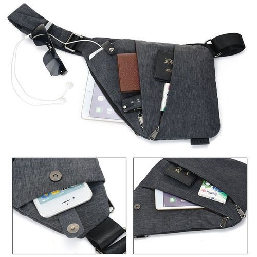 Мъжка спортно-елегантна текстилна чанта за през рамо DXYZ 31x27x19x17