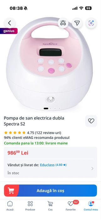 Pompa de san electrica dubla s2 spectra