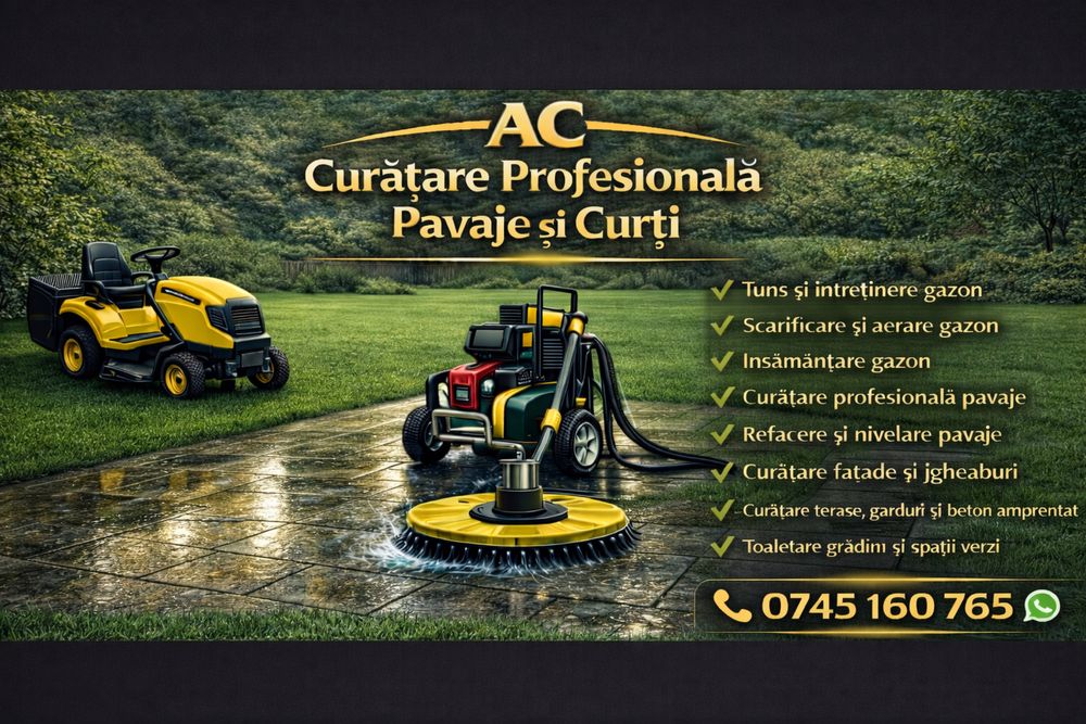 Curățare / spălare pavaje, întreținere, tuns, însămânțare gazon/iarba