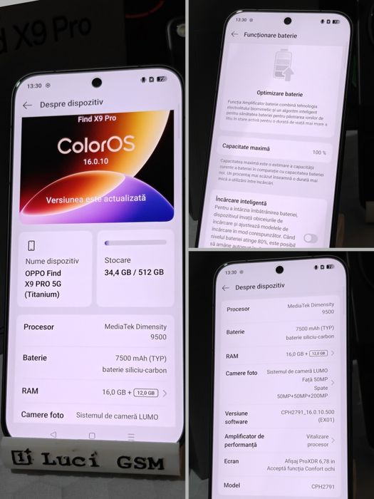 Oppo Find X9 PRO 5G (Titanium Charcoal) 512GB/ 16GB+12GB RAM (Ca NOU Desigilat de 1 Lună) Full Box (Ofertă Preț)