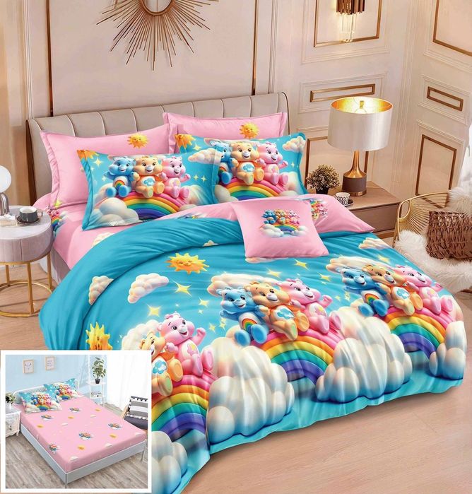 Lenjerie Pat Rahova Sx059, Bumbac, 6 Piese, Cu Elastic, Imprimeu