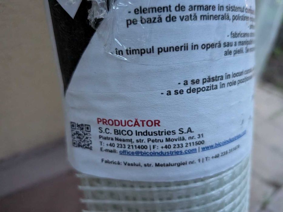 1 ROLA plasa din fibra de sticla 145g mp bico industries 10 metri