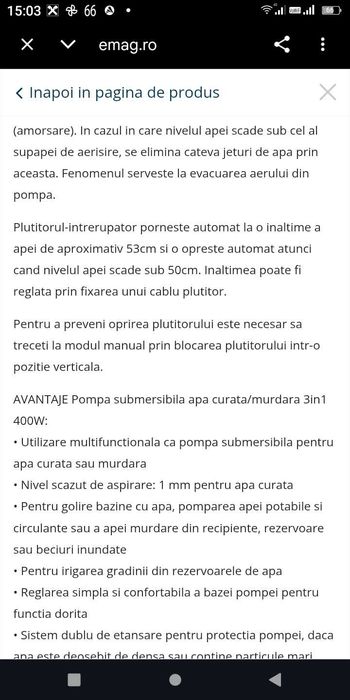 Pompa submersibila apa curata , apa murdara