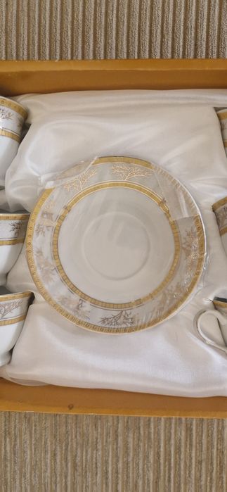 Set cafea Yamasen Golden Collection Japan, portelan aurit 24K