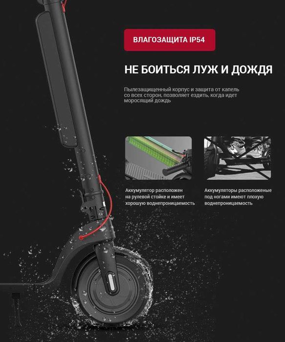 Электросамокат Hx X8 с съёмного аккумулятора (4 сезонный)