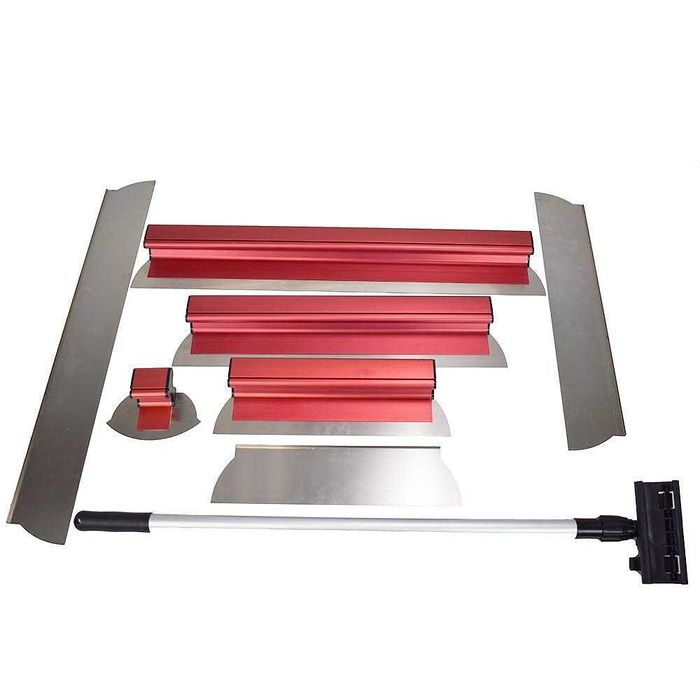 К-т ножове за шпакловане 40-80 см, сменяеми остриета, 8 части, в куфар