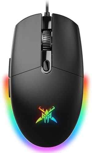 Нова Игрова мишка RGB 8000 DPI с 6 бутона и лека конструкция PC лаптоп