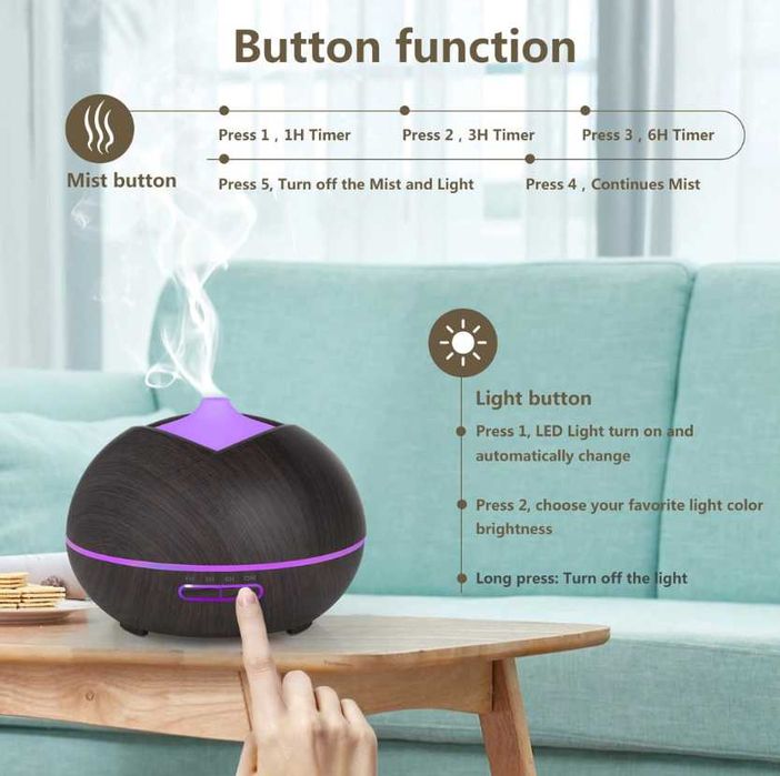 Difuzor de uleiuri esențiale Bigqin 500ML