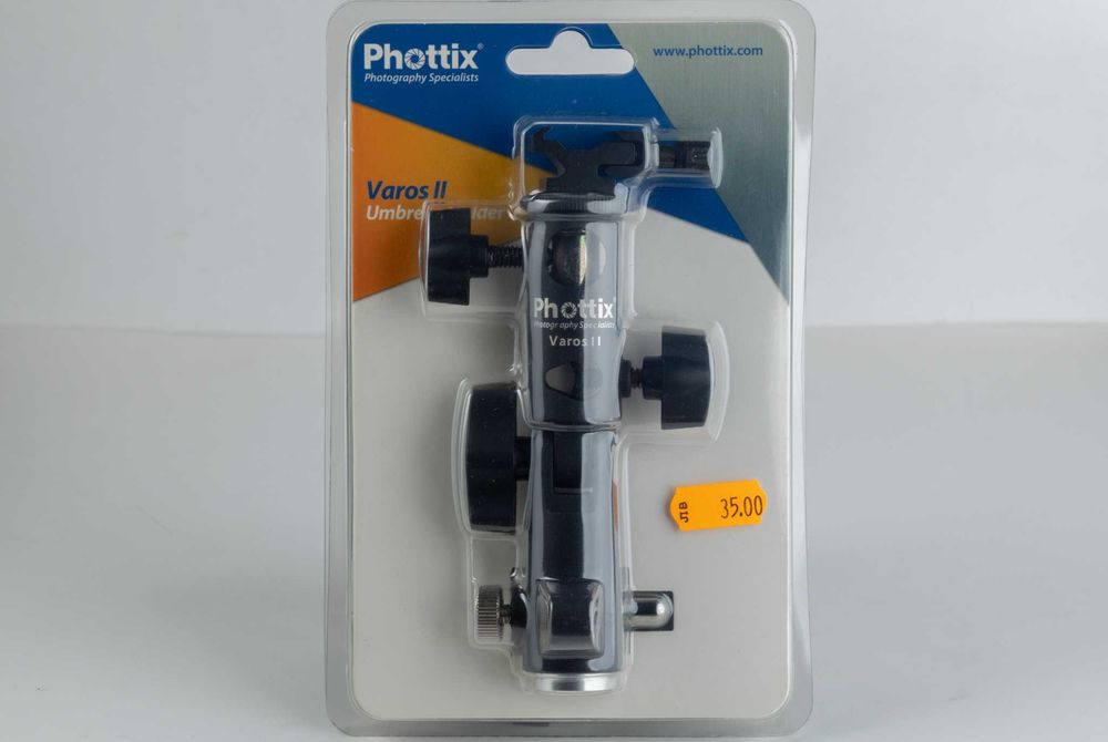 Продавам нов държач за светкавица и чадър Phottix Varos II
