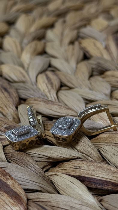 Серьги Золотые, 585 проба, 64 Бриллианта